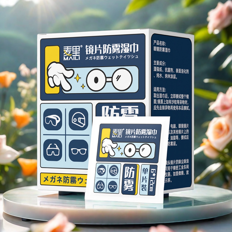 【100片装】眼镜清洁湿巾擦拭专用防雾湿巾纸一次性清洗镜布镜片