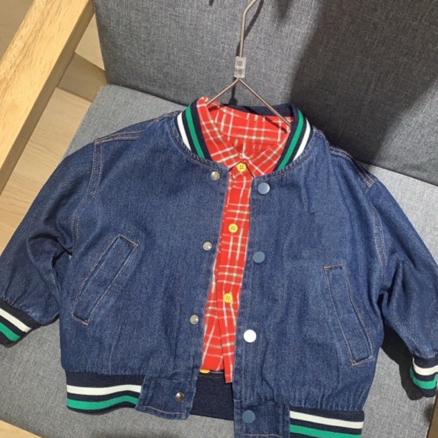 129 设计师品牌童装  儿童牛仔外套棒球服