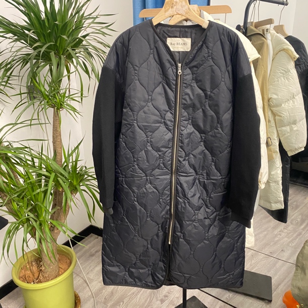 日系轻奢绗缝中长款棉服中高端品牌