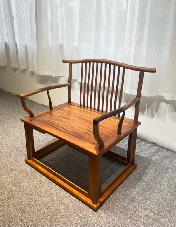 胡桃木霸王椅（不包邮）全实木盘腿打坐椅客厅禅椅休闲椅子老板椅