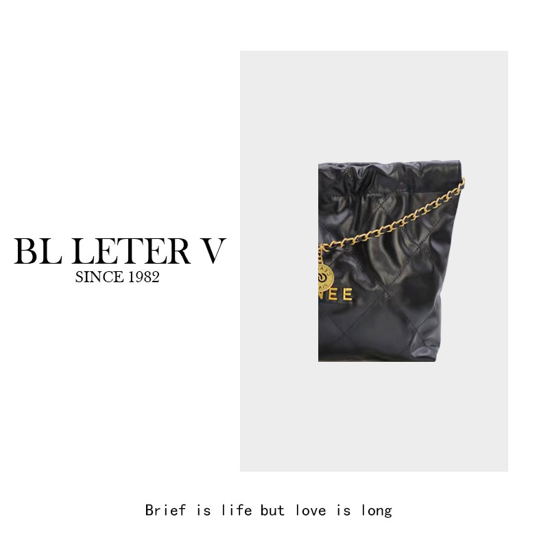 BL LETER V【黑色横版垃圾袋】轻奢百搭小众单肩腋下包（底长35CM）