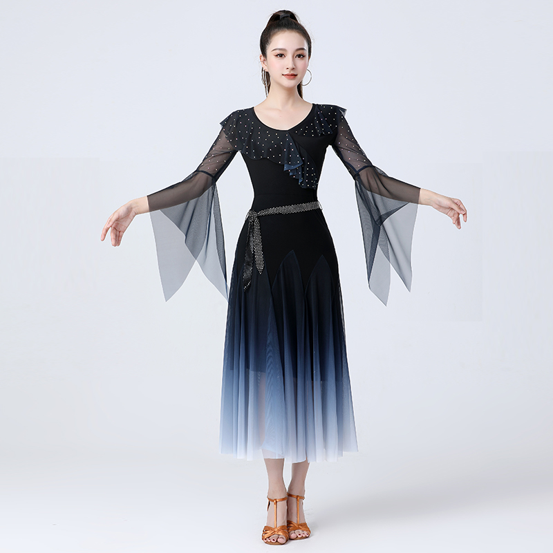 摩登舞裙新款华尔兹国标舞拉丁舞交谊舞恰恰舞广场舞古典舞连衣裙