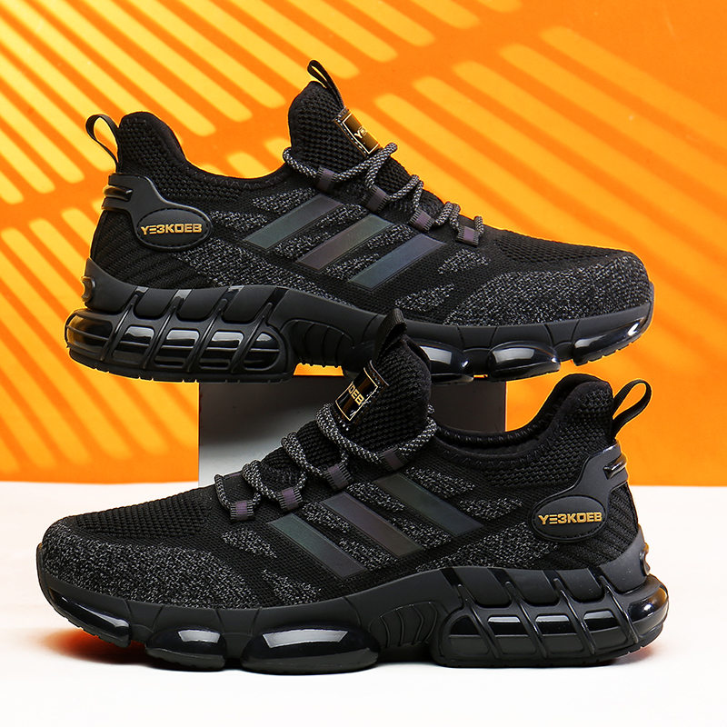 【限量款】夏季男士新款时尚休闲鞋百搭透气轻便软底跑步鞋飞织男鞋