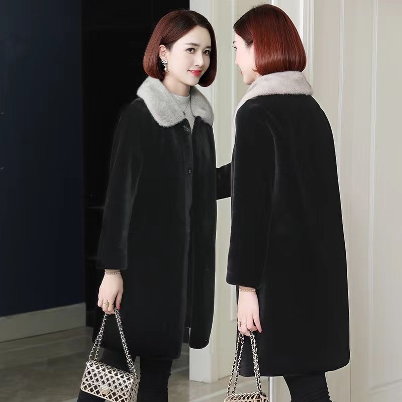 【奎谨优选】24年秋冬新款貂绒外套时尚高端加厚皮毛一体大衣女