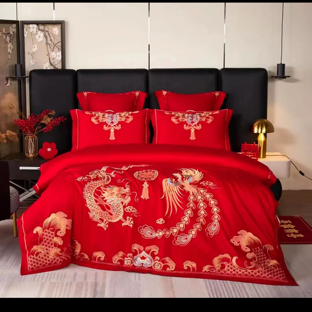 【乔总】高档婚庆龙凤刺绣六件套