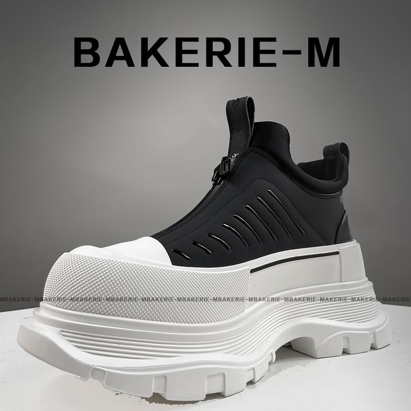 【BAKERIE-M】mcq麦昆马丁靴厚底增高机能风老爹鞋拉链休闲运动潮鞋