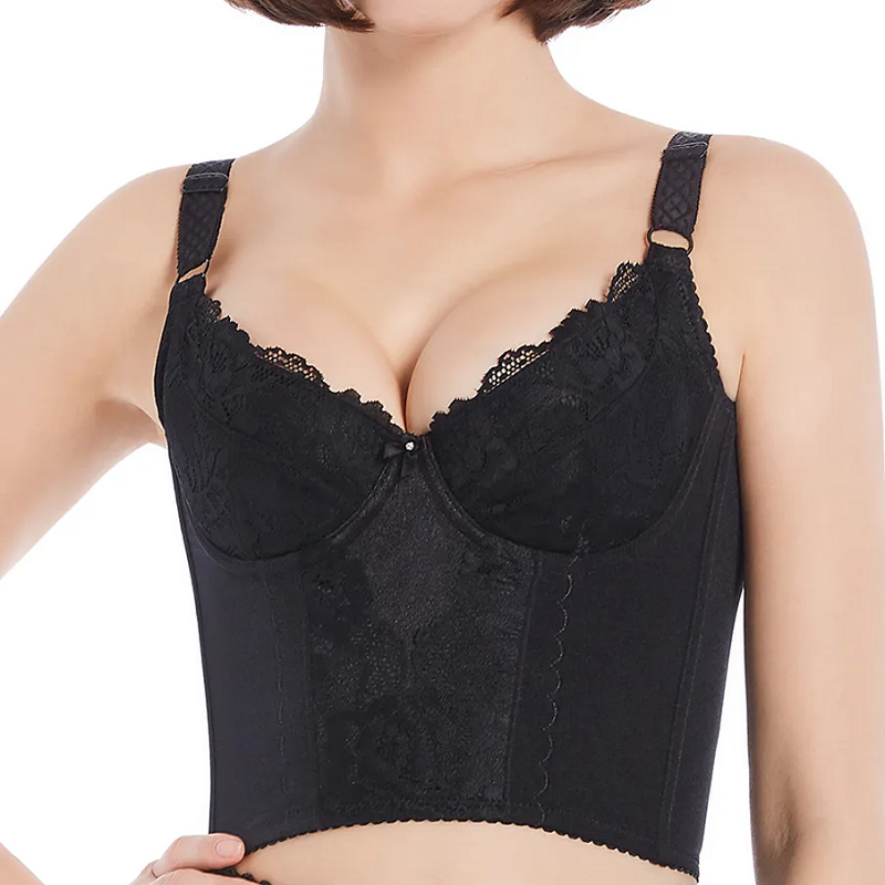 黑玫瑰塑形美体长文胸收腹束腰美背聚拢收副乳防下垂美体女长文胸