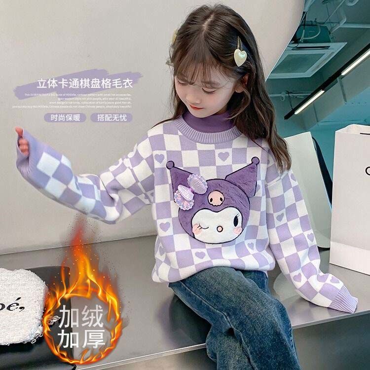 女童卫衣加绒冬装2024新款洋气儿童秋冬款加厚上衣小女孩套头长袖