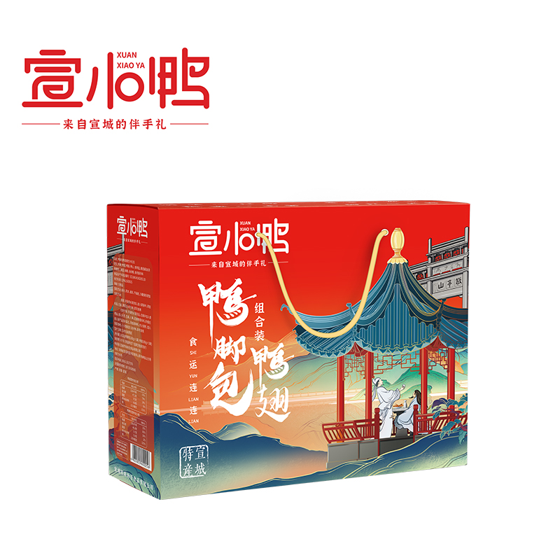 宣小鸭安徽特色伴手礼 宣城特产鸭脚包鸭翅真空包装腊味组合1020g