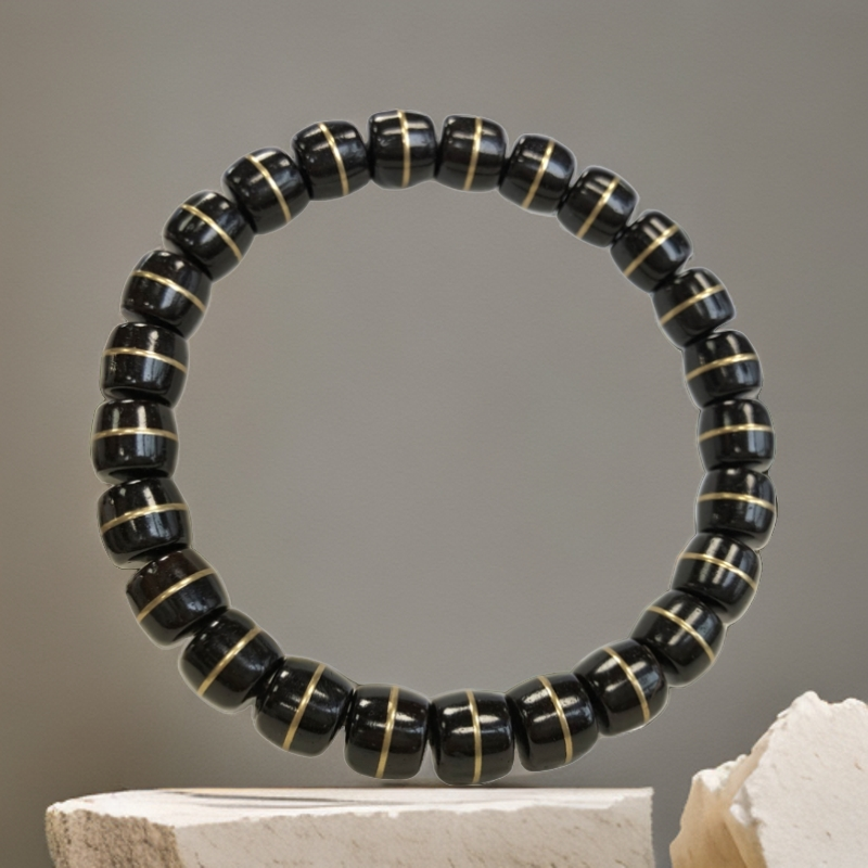 精工0.8*0.9 精品黑色铜管椰蒂文玩手串