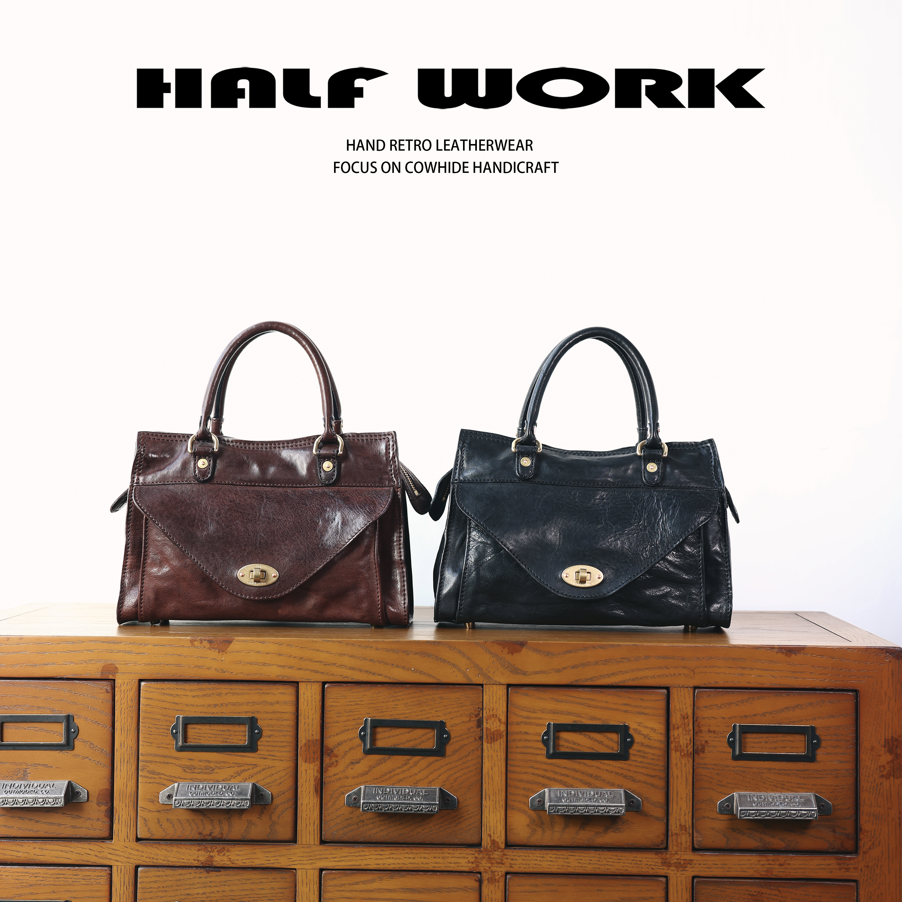 HALF WORK/伴工  经典系列头层马皮信封包KB-2391/2813