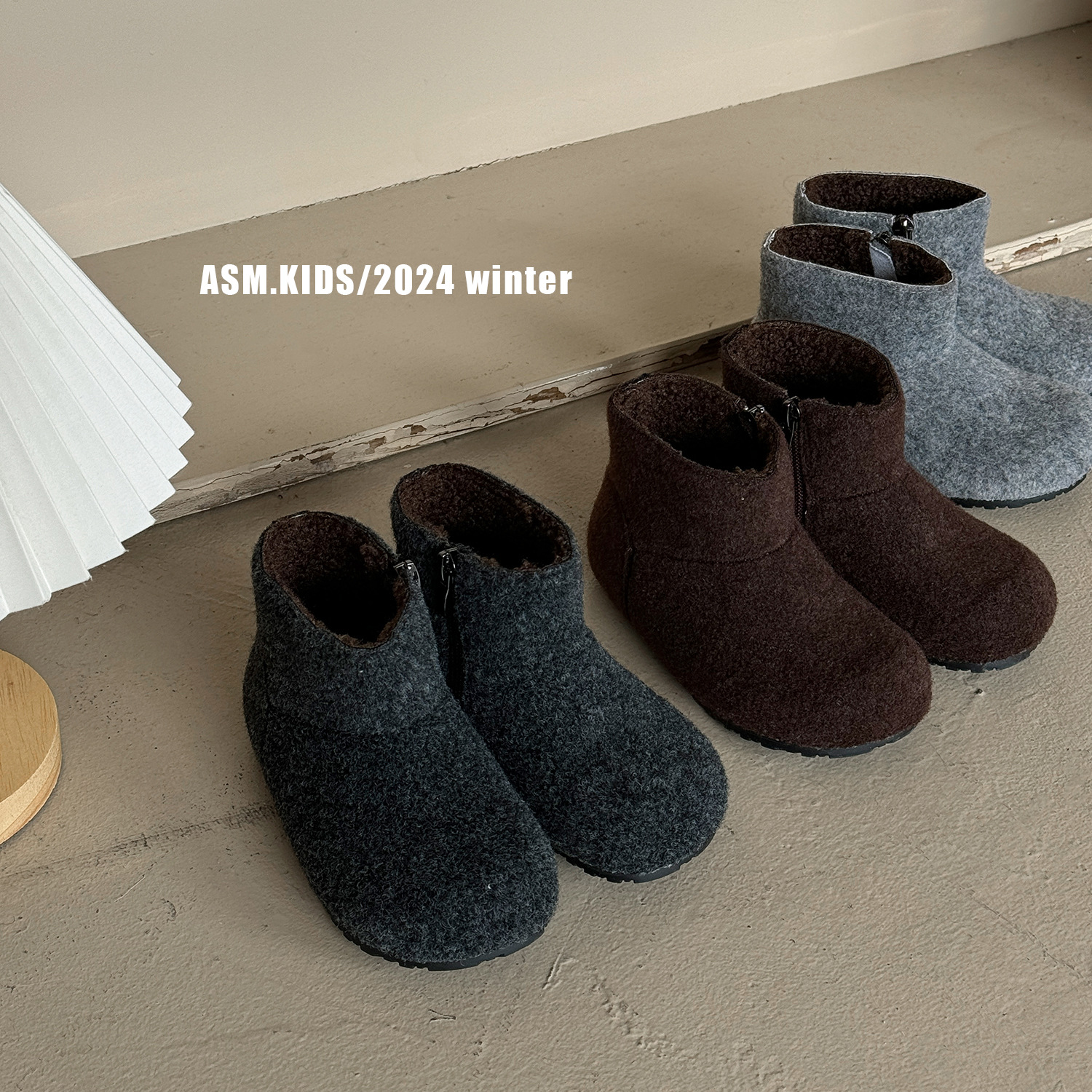 韩版女童纯色保暖毛毛靴2025冬季新款儿童绒面软底短靴男童棉靴子
