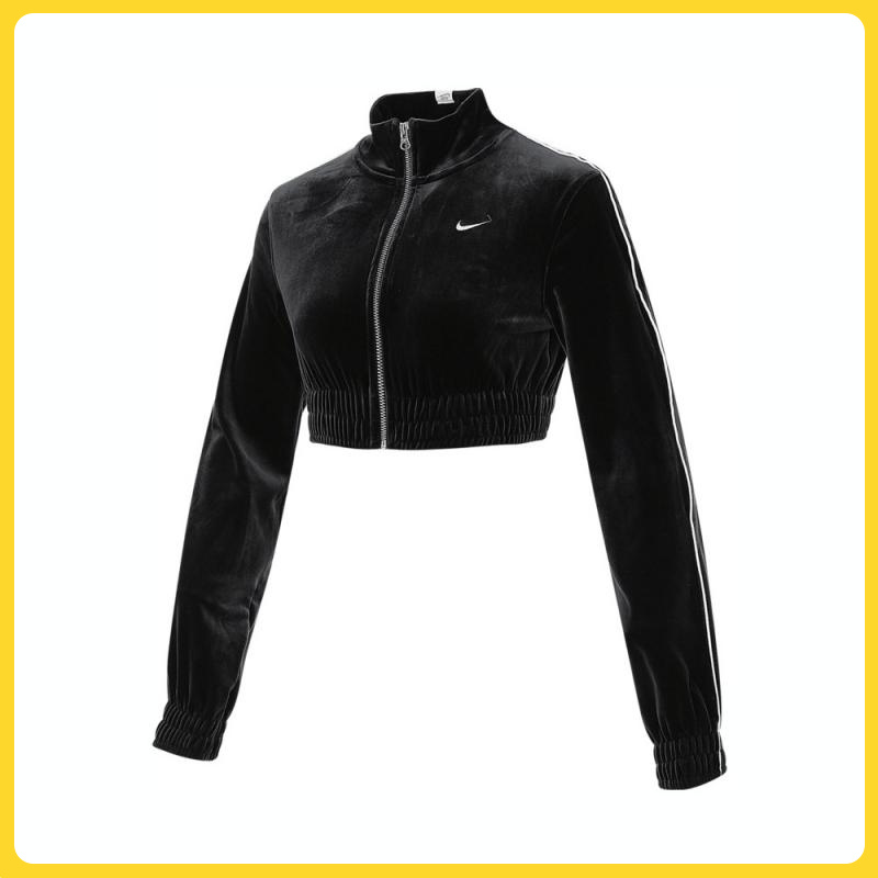 NIKE耐克女子AS W NSW CLLCTN VELOUR FZ TOP针织外套FZ3680-010