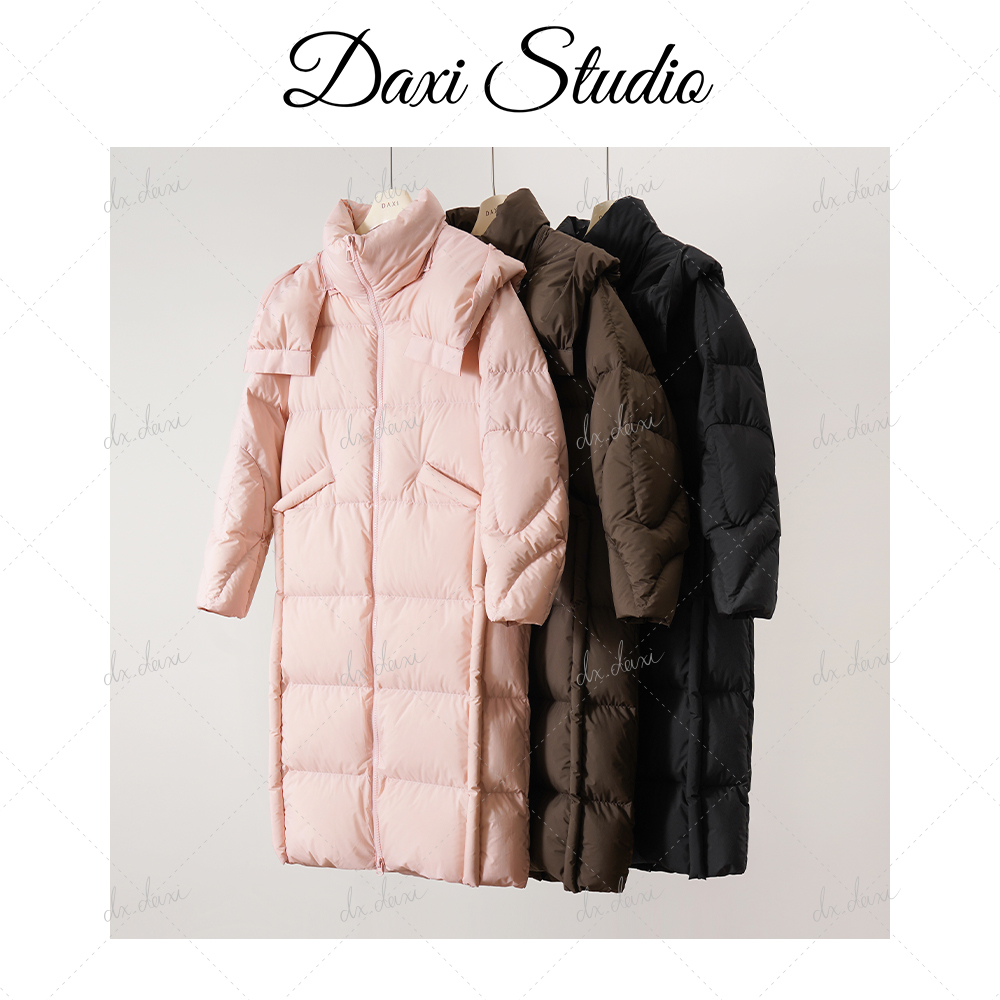DX.DAXI【彩虹贝壳】连帽设计感加厚鹅绒服6059