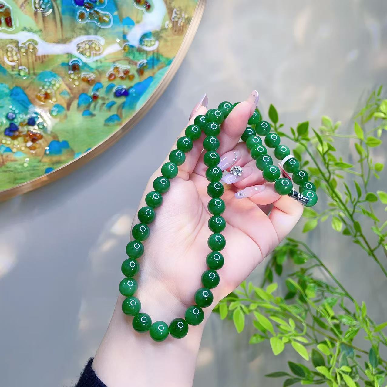 【主播推荐】和田玉碧玉项链@ZY31127020@