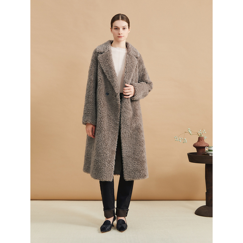 YINER音儿专选2024冬季新款时尚翻领中长款毛呢外套8C64580166