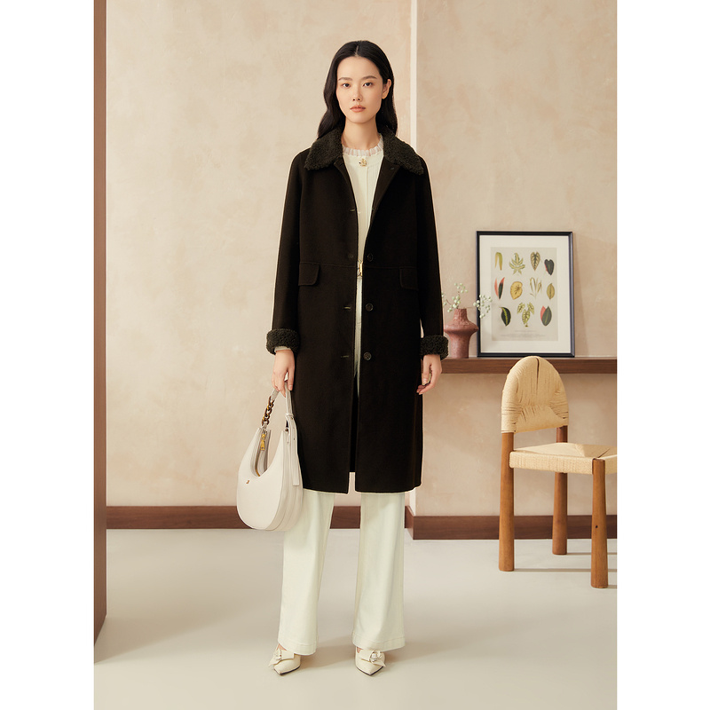 YINER音儿专选2025春季新款气质时尚百搭秋冬毛呢外套8C65180046