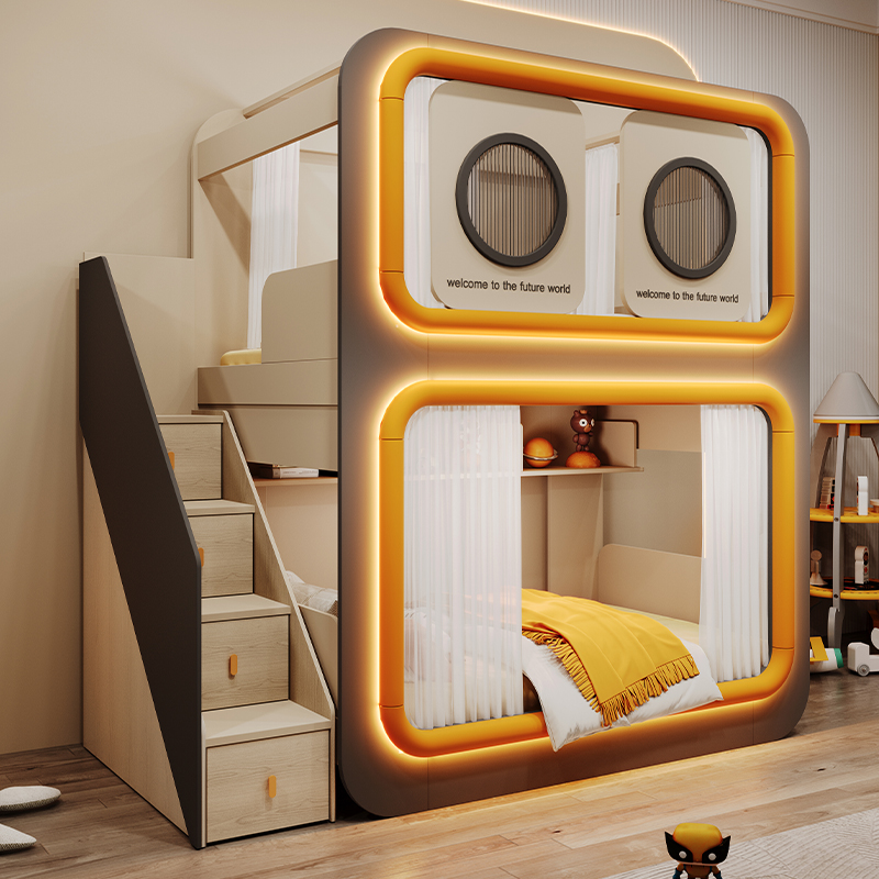 太空舱上下床儿童床高低床上下铺双层床两层床小户型母子床双人床