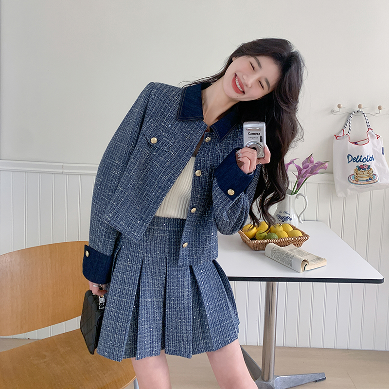 高级感时尚套装裙2025女春秋新款法式小香风上衣半身裙两件套