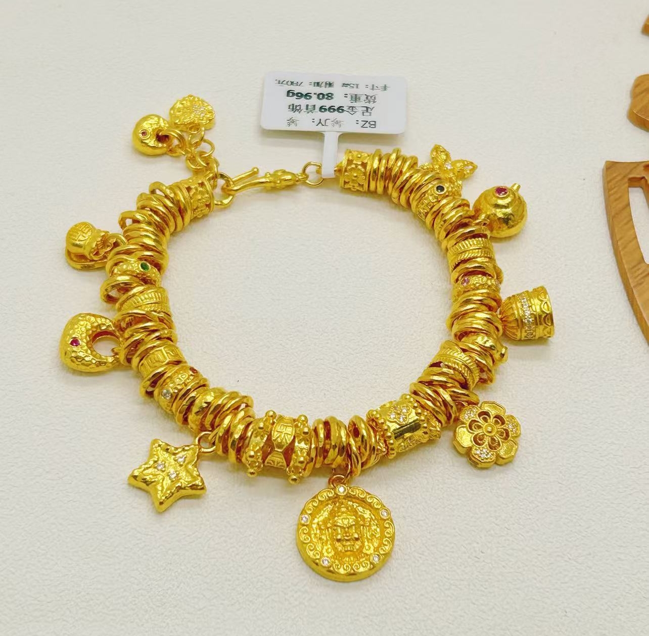 足金999手工盘缠 卡7  15CM 80.96