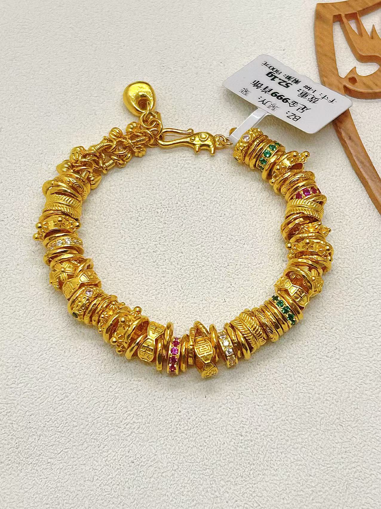 足金999手工盘缠 卡7 14CM 52.1 点钻 送礼物藏式设计感