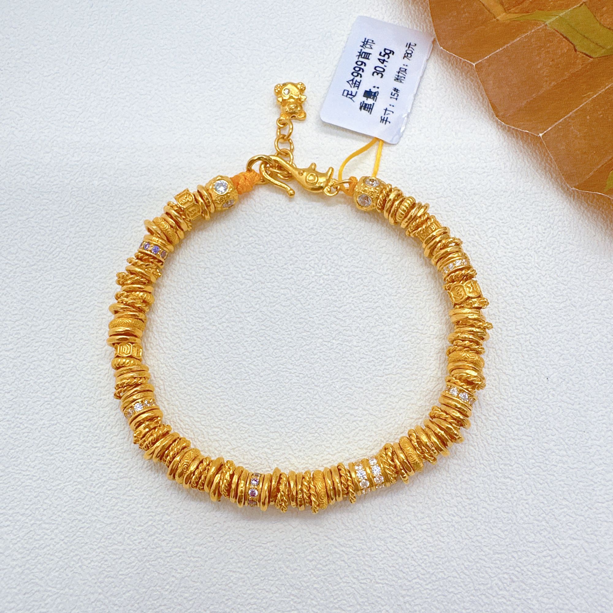 足金999手工盘缠 卡5 15CM 30.45 送礼物藏式设计感