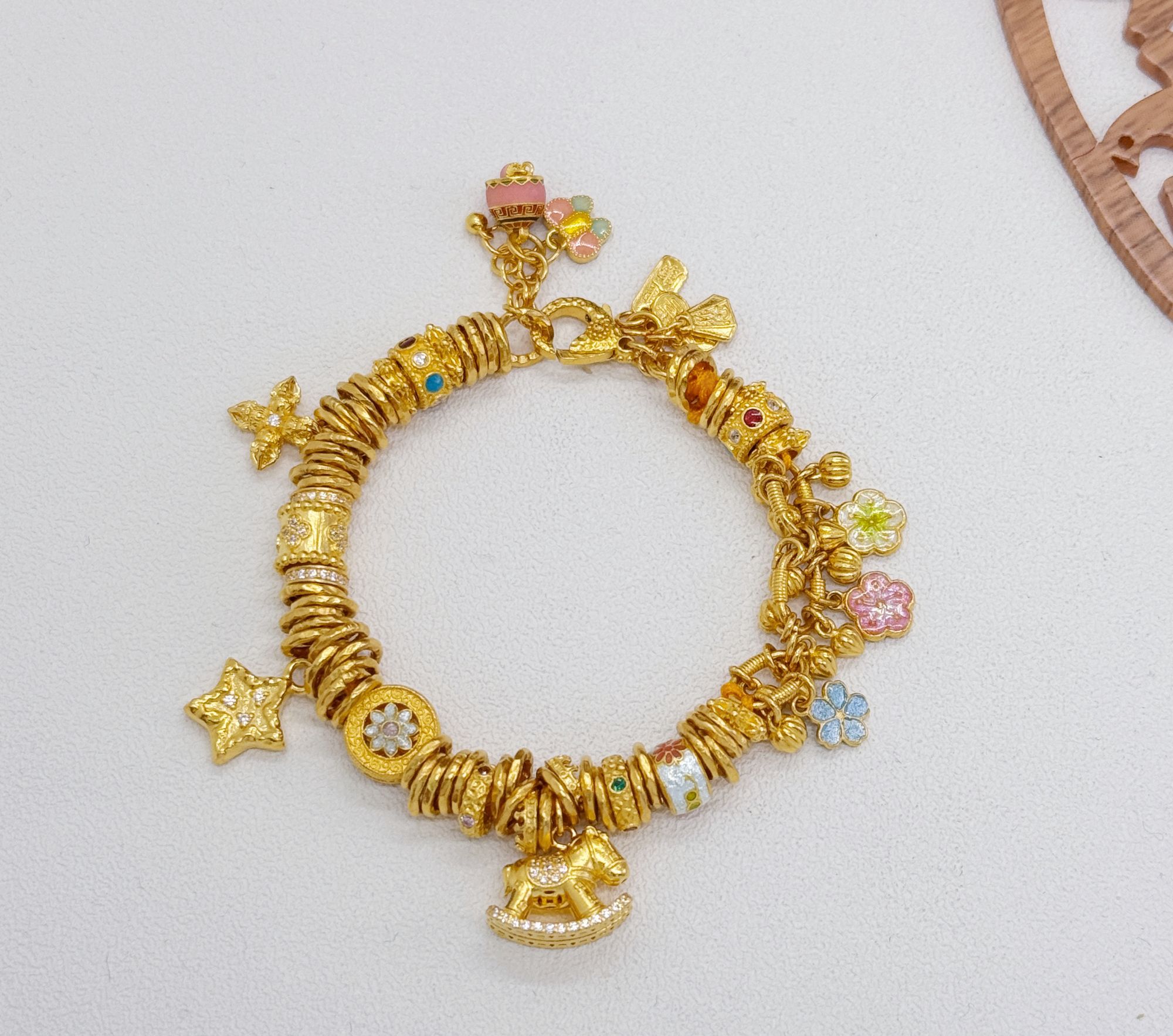 足金999手工盘缠 卡7 15.5CM 69.23小马 送礼物藏式设计感