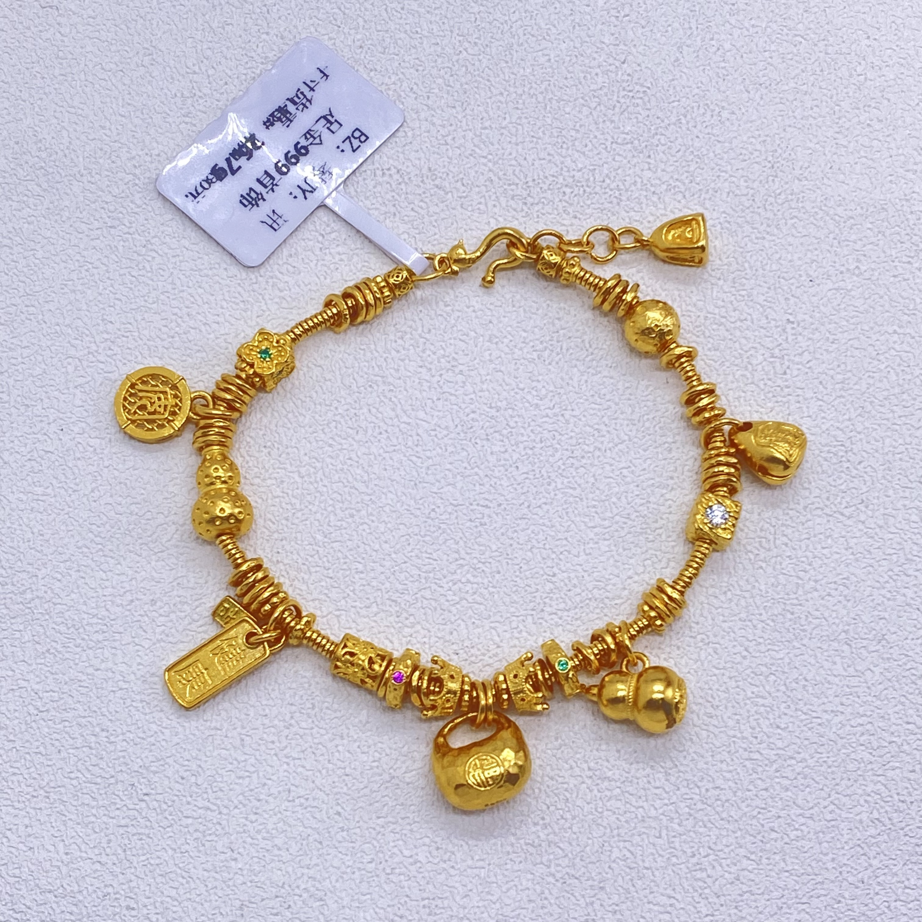 足金999手工盘缠卡4  14.2CM 26.7