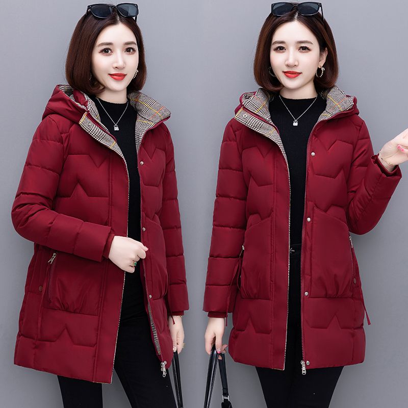 羽绒衣羽绒衣冬装加厚棉袄外套2023新款洋气中老年女连帽加厚减龄