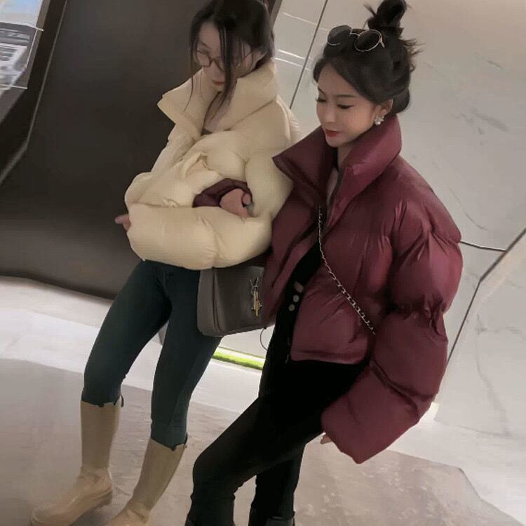 时尚款羽绒衣反季新款2023棉服女短款外套韩版加厚小个子立领时尚