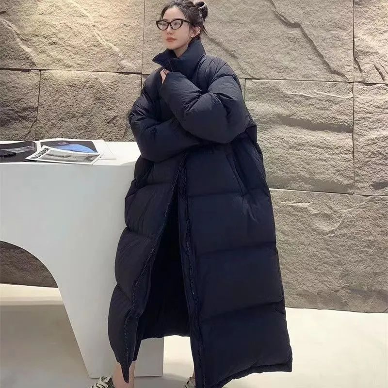 羽绒衣羽绒衣反季羽绒棉服女长款过膝2023新款冬季外套女加厚立领