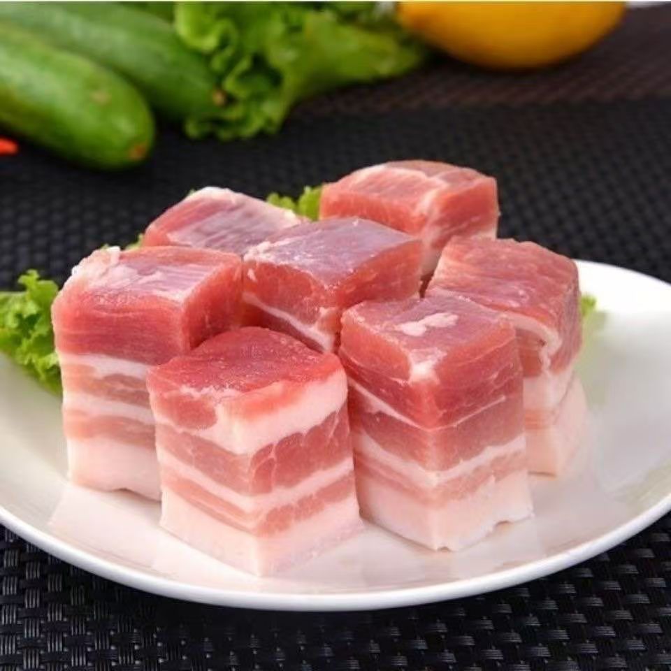 10斤五花肉块 新鲜原切土猪五花肉块 切块带皮五花肉 红烧 软糯