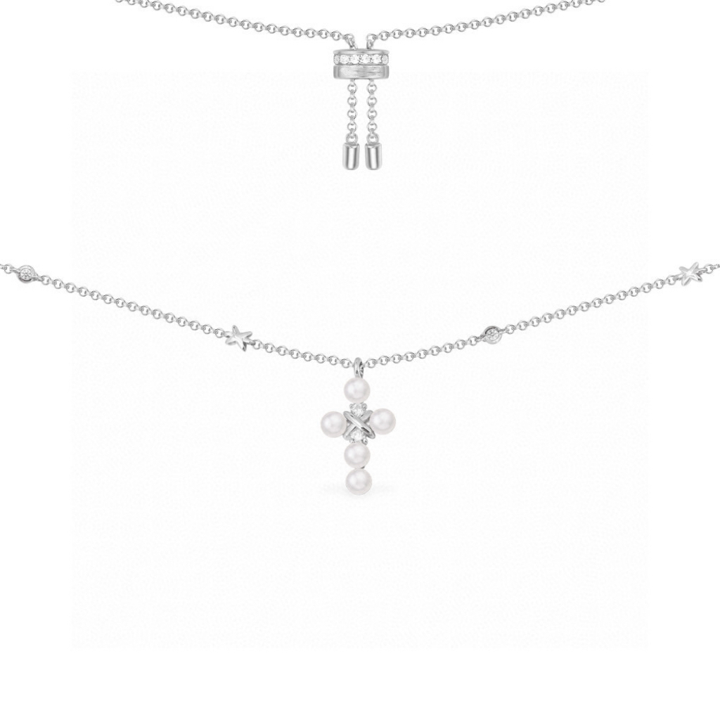 KEDING/刻町 合金项链 十字架珠珠项链AM12845