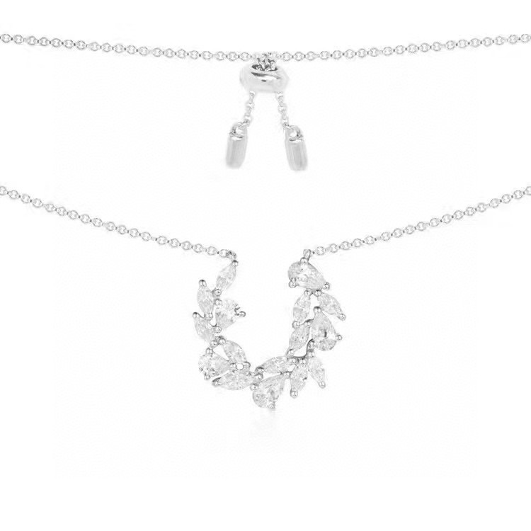 KEDING/刻町 合金项链 U形柳叶项链耳环AM12801