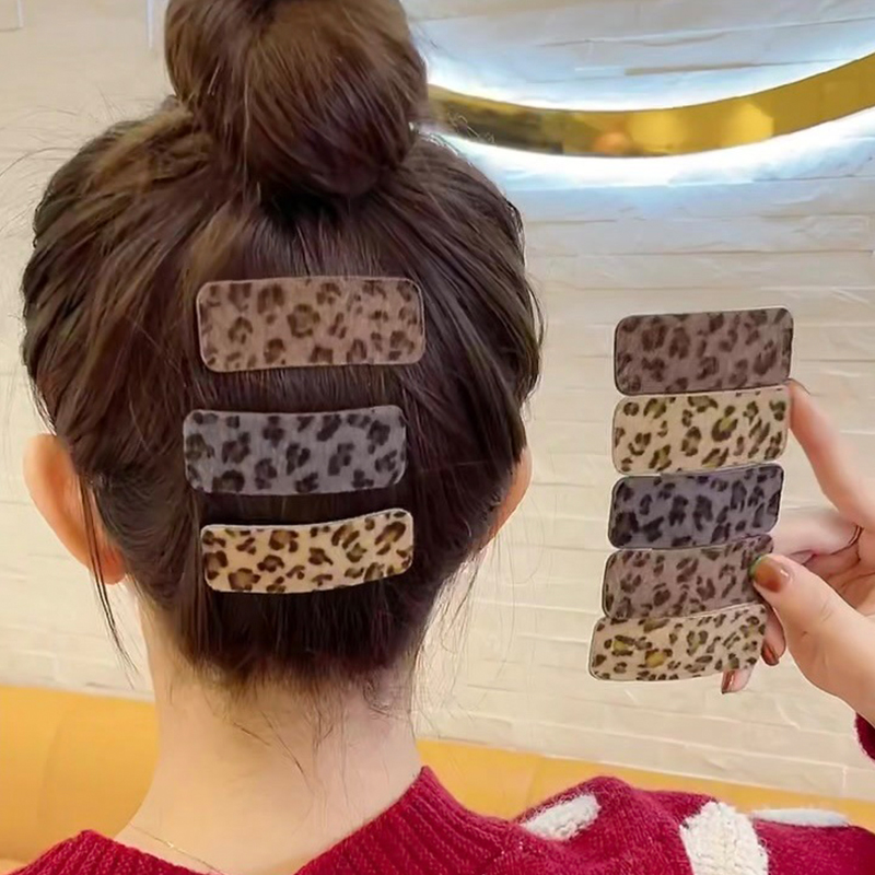 豹纹发夹后脑勺2021年网红新款秋冬森系发卡侧边bb夹碎发刘海夹女