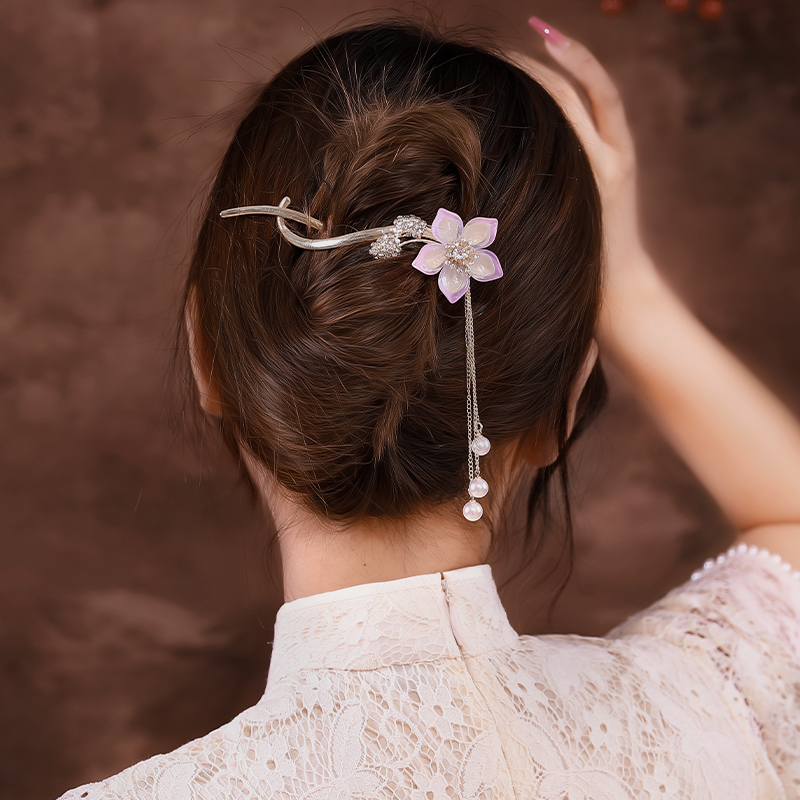 流苏樱花发夹女夏季后脑勺抓夹高级感古风汉服青蛙扣鲨鱼夹一字夹