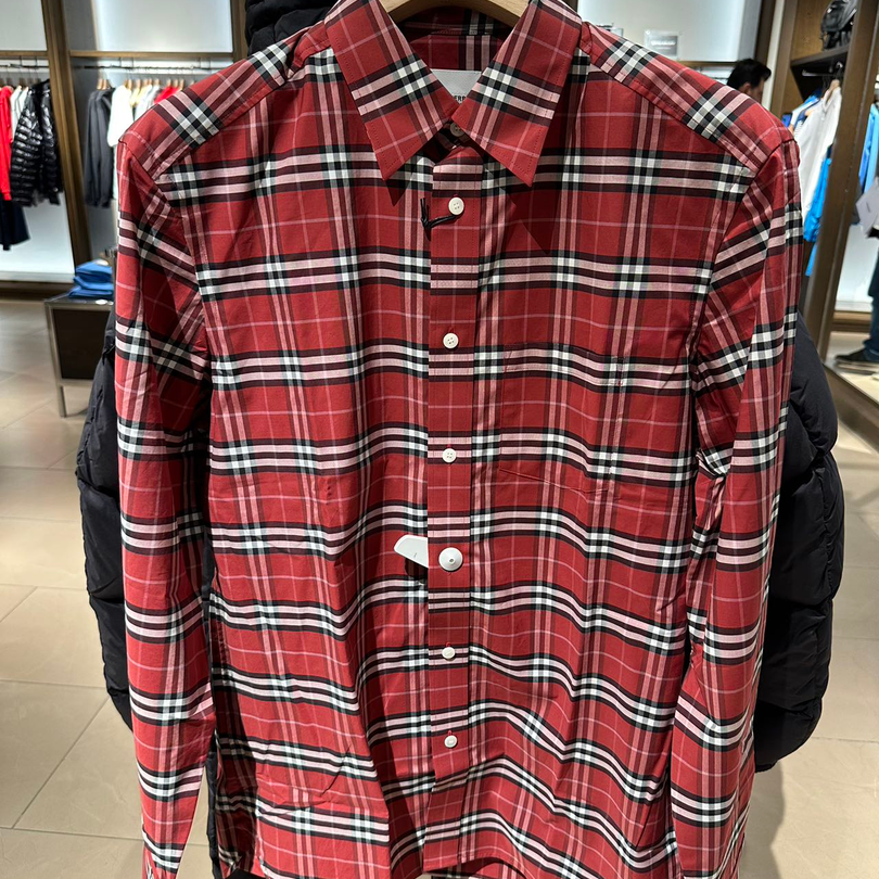  BURBERRY/博柏利 巴宝莉男款粗格纹衬衫时尚休闲经典