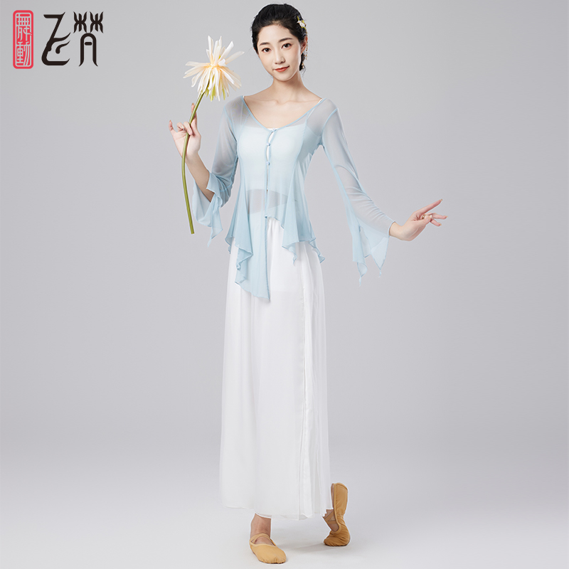 古典舞蹈服女 飘逸网纱上衣古典舞服装练功服中国舞纱衣身韵新款