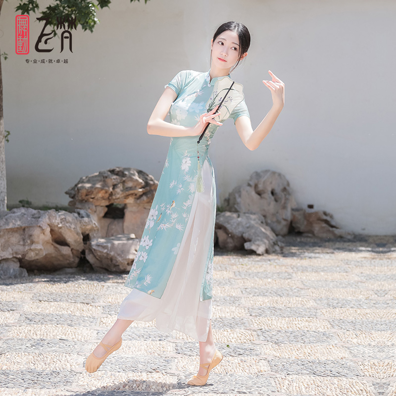 2023新款古典舞旗袍舞蹈服装女练功服身韵纱衣中国风民族上衣表演