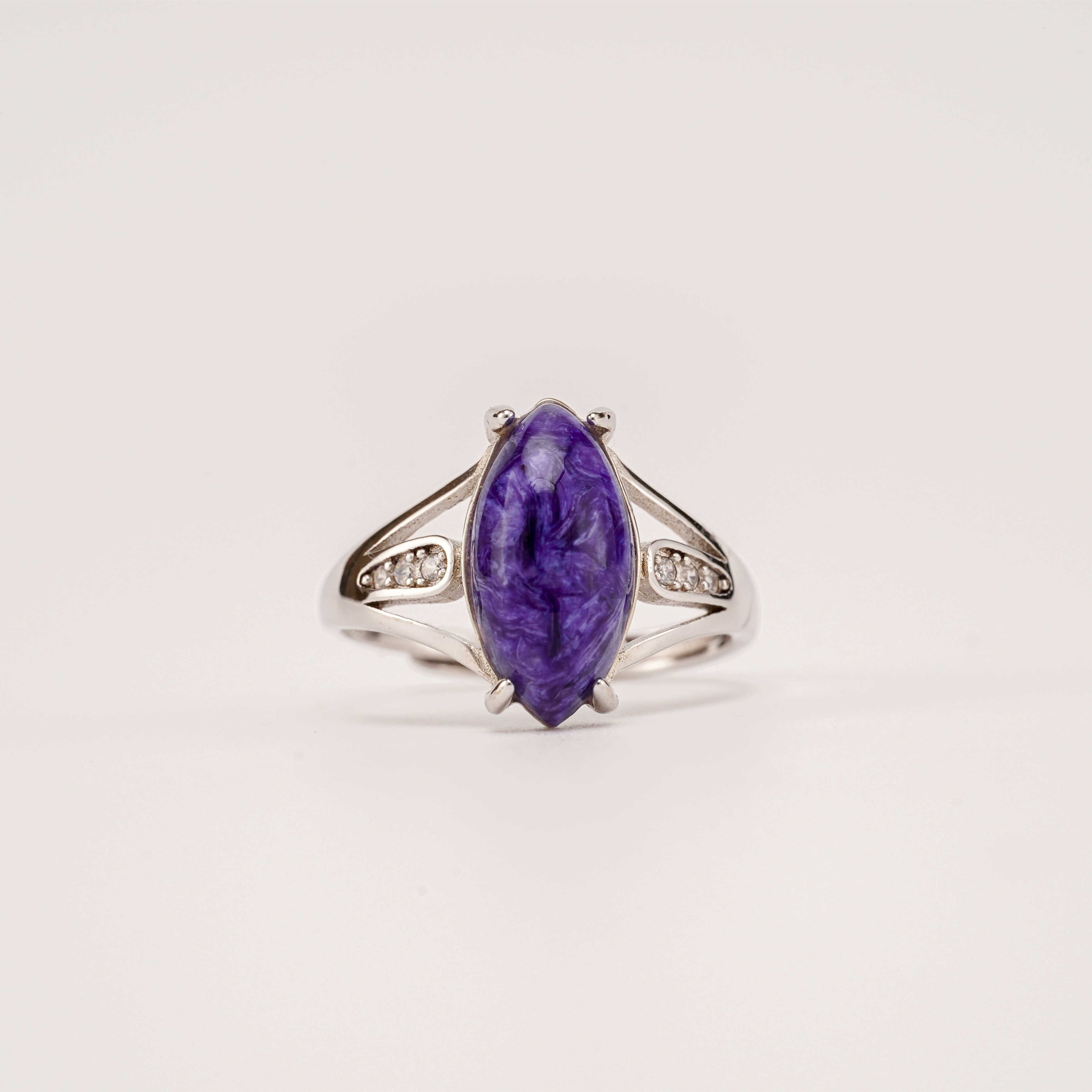 SevenLove/七恋紫龙晶（查罗石）银镶嵌戒指