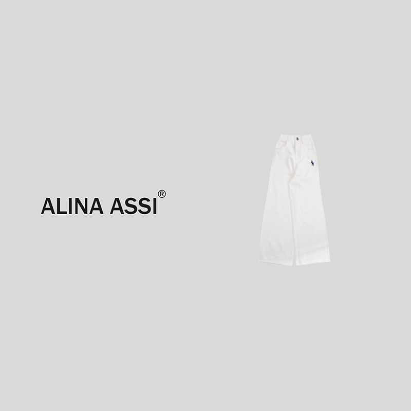 【球球】2024春季新款百搭简约中高腰显瘦牛仔裤YMW400