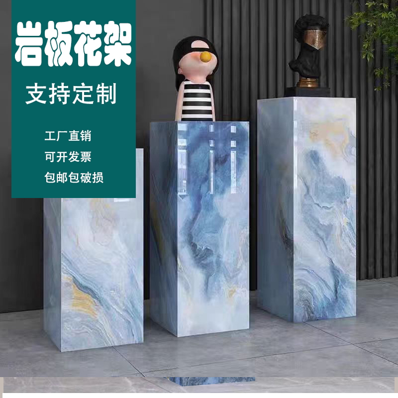  客厅玄关酒店会所展厅大理石雕塑摆件底座摆台工艺品展示台石柱