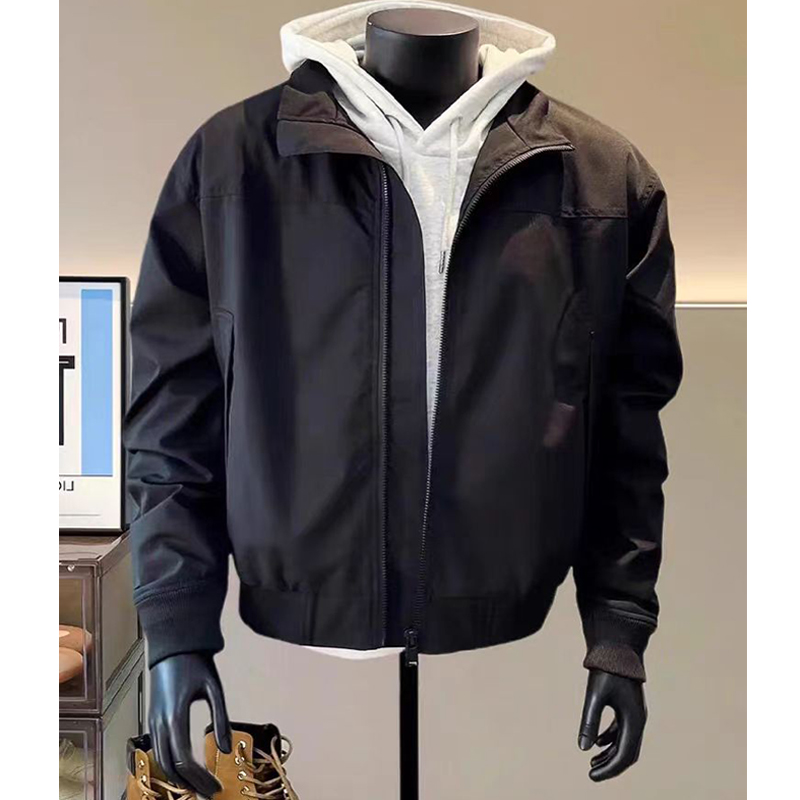新品美式教练夹克外套春季户外三防冲锋衣立领cleanfit飞行服男生