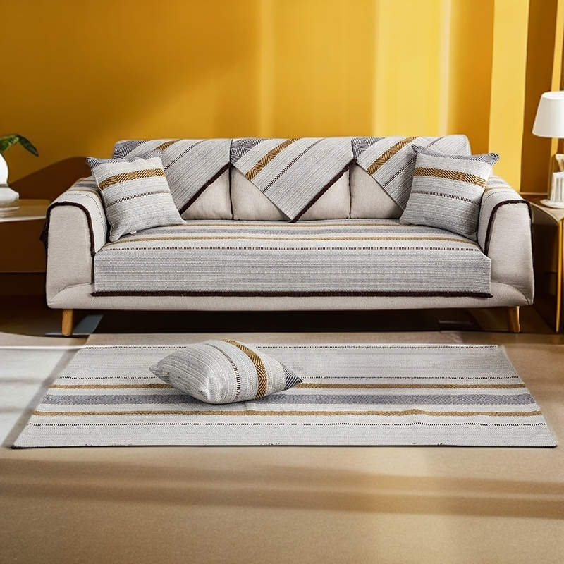 【加厚升级】棉麻老粗布艺沙发垫居家客厅沙发坐垫四季沙发套盖布巾