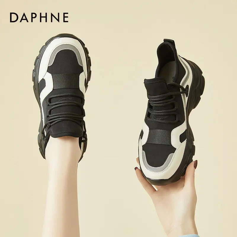 达芙妮厚底老爹鞋女2024夏季新款女鞋轻便软底运动鞋旅游跑鞋休闲