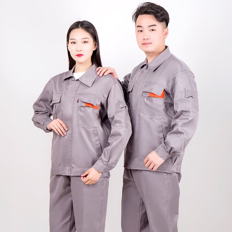 春秋长袖工作服套装男女耐磨上衣厂服车间汽修服工地劳保工装定制