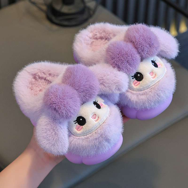 儿童棉拖鞋秋冬季女童卡通室内居家拖鞋小孩可爱保暖亲子宝宝棉鞋