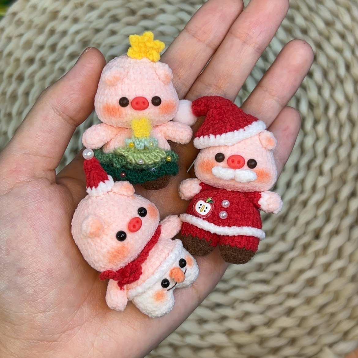 毛线钩织成品挂件车挂摆件