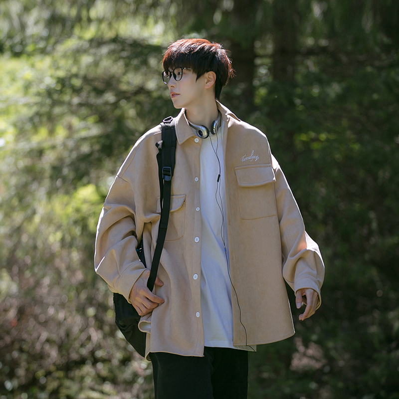 2023冬季爆款翻领夹克男士休闲宽松上衣秋季痞帅炸街褂子高级感