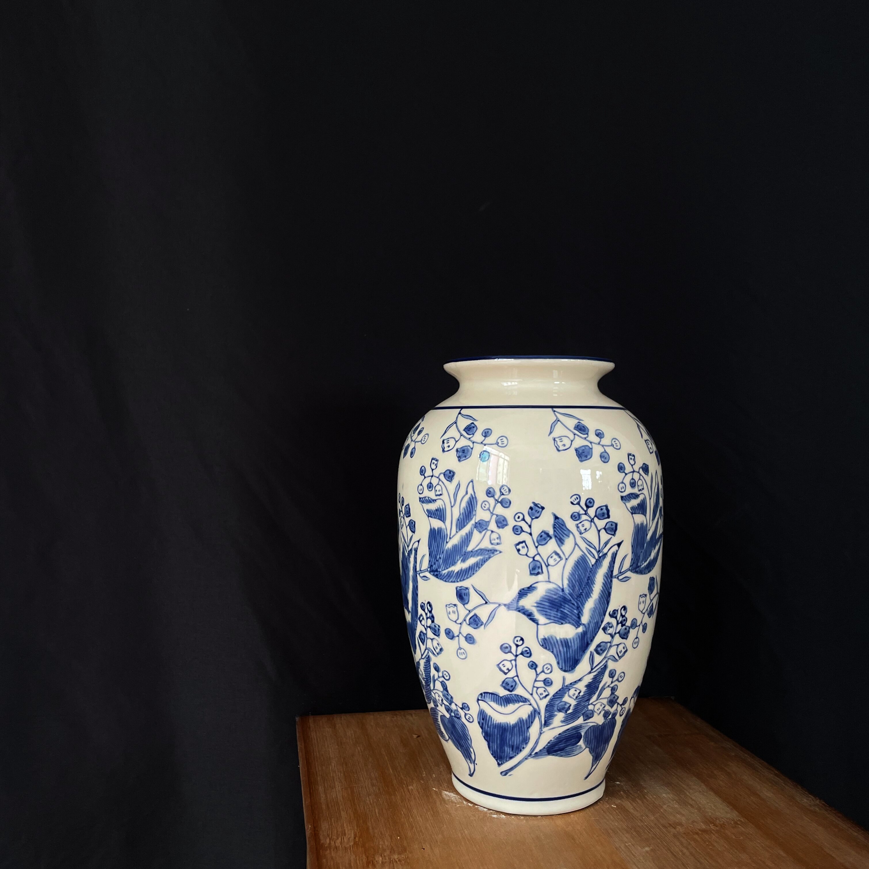 【实拍】青花瓷手工釉下彩花瓶 铃兰花系列可水培